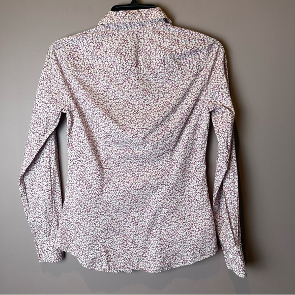 J Crew Liberty Purple Floral Print Button up Shirt - Size 00 - Picture 6 of 9